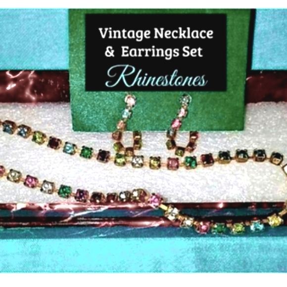 Old Fashioned Vintage Rhinestone Choker Set - Picture 5 of 16